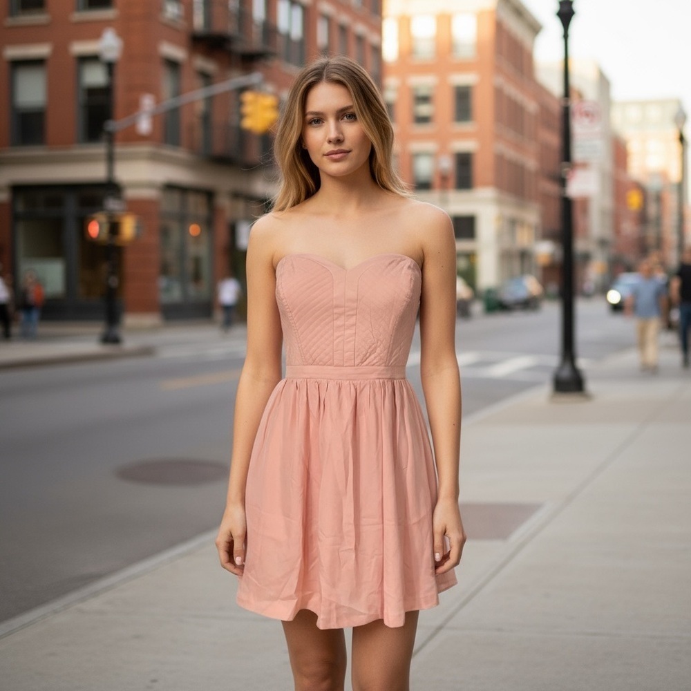 Guess Peach Strapless Dress